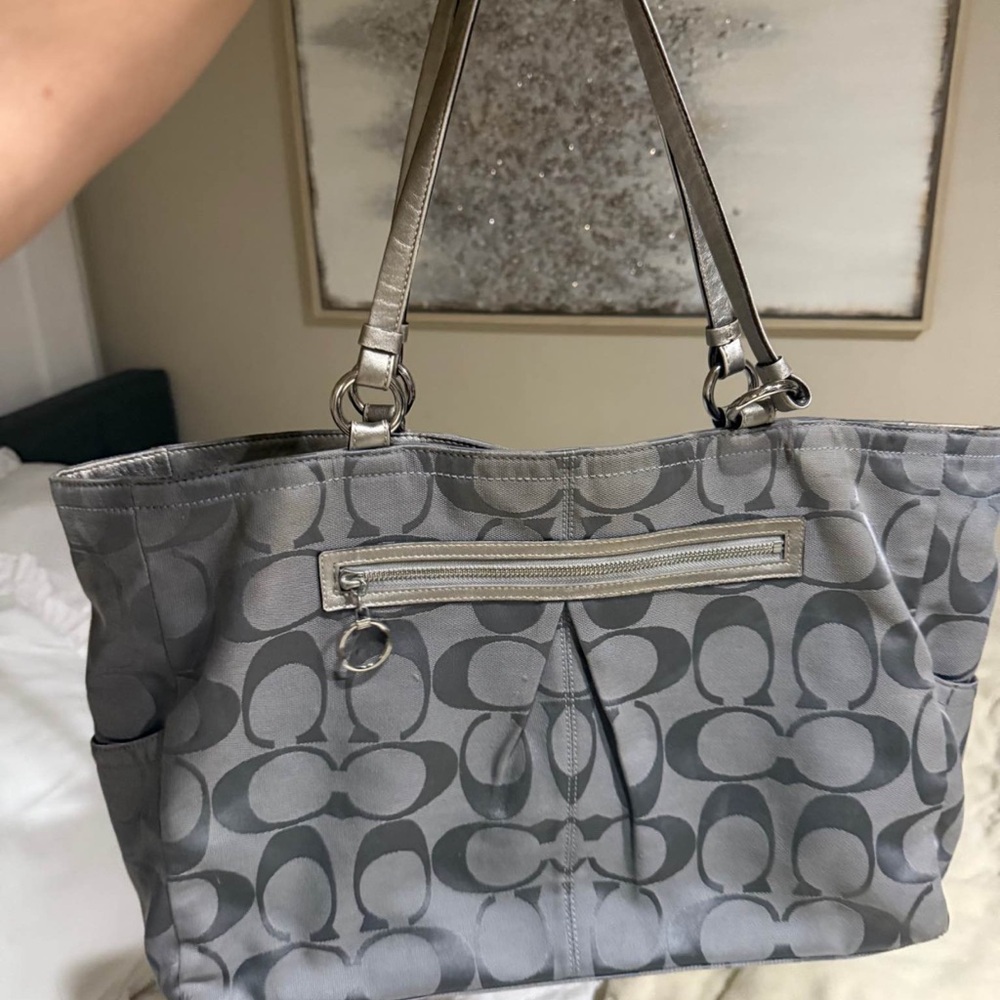 Coach Gray Signature Tote Bag